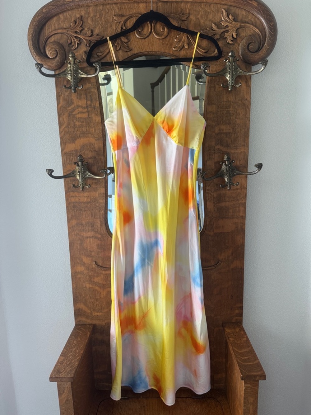 Diane Von Furstenberg for Target- Yellow Multi-Color Watercolor Slip Midi Dress